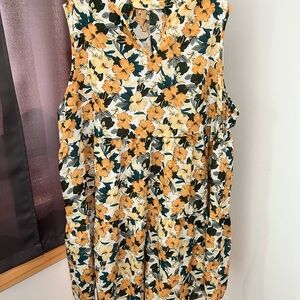 Yellow and Green Sleeveless Dress NWOT